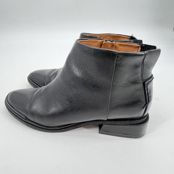 Sarto Franco Sarto A-Nemi Women’s 7.5 Black Ankle Leather Almond Toe Booties - Picture 6 of 12